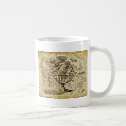 Old British America Explore Polar Bear Compass Map Coffee Mug