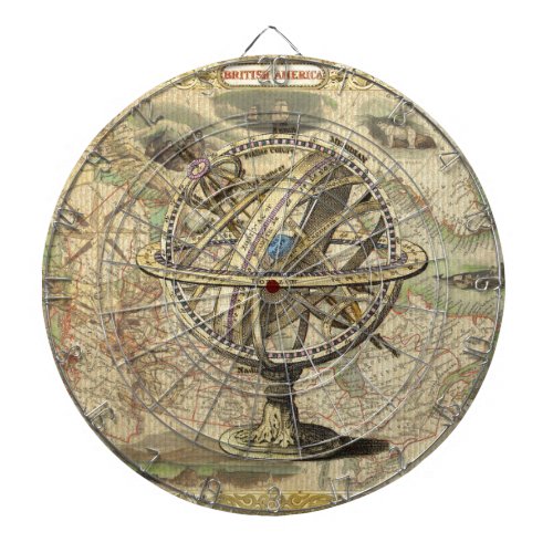 Old British America Explore Polar Bear Compass Map Dartboard