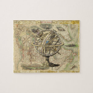Old British America Explore Polar Bear Compass Map Jigsaw Puzzle