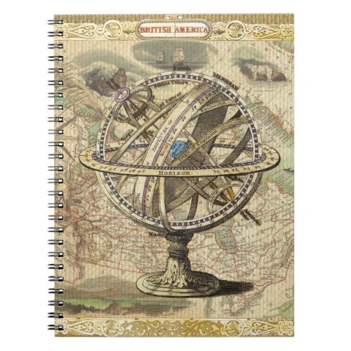 Old British America Explore Polar Bear Compass Map Notebook