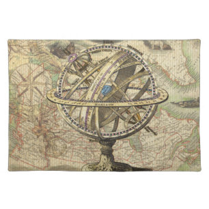 Old British America Explore Polar Bear Compass Map Placemat