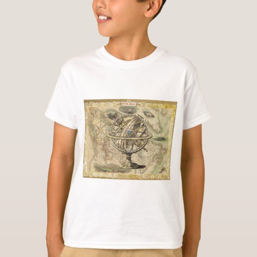 Old British America Explore Polar Bear Compass Map T_Shirt