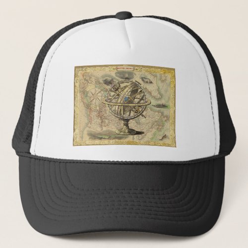 Old British America Explore Polar Bear Compass Map Trucker Hat