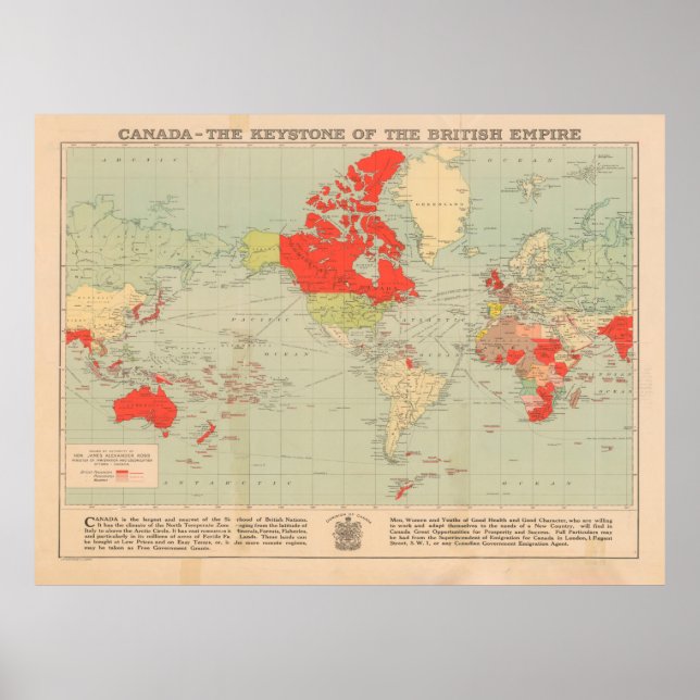 Old British Empire World Map (1920)  Poster (Front)