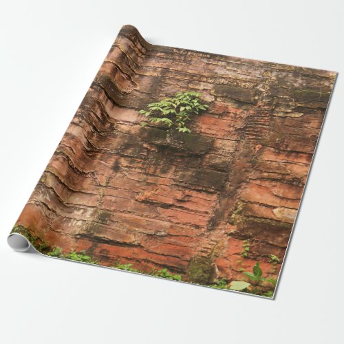 Old broken brick wall wrapping paper