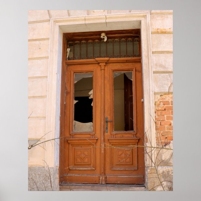 Old broken door, lost place poster (Front)
