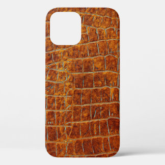 Old brown animal leather texture iPhone 12 case