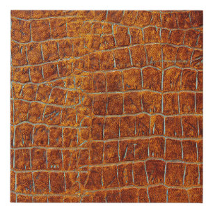 Old brown animal leather texture faux canvas print