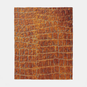 Old brown animal leather texture fleece blanket