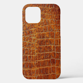 Old brown animal leather texture iPhone 12 case
