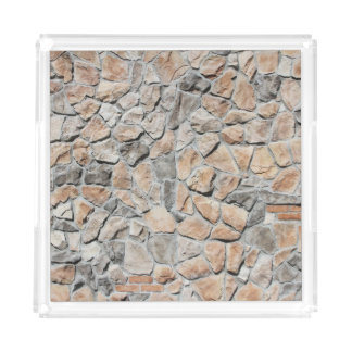 Old Brown Castle Stone Texture Acrylic Tray