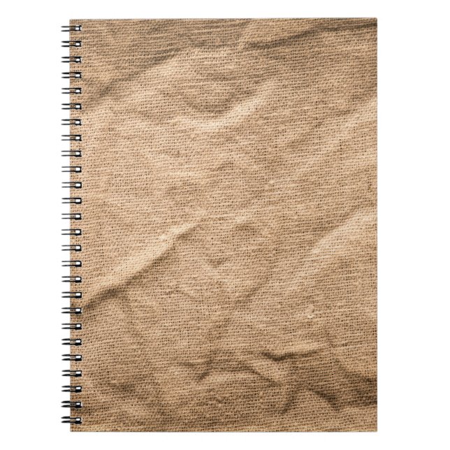 Old brown cloth: textured background. notebook (Front)