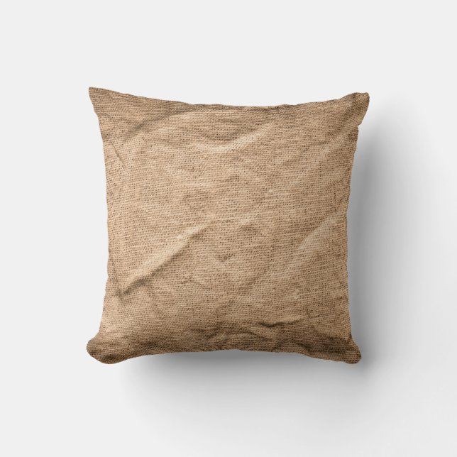 Old brown cloth: textured background. throw pillow (Front)