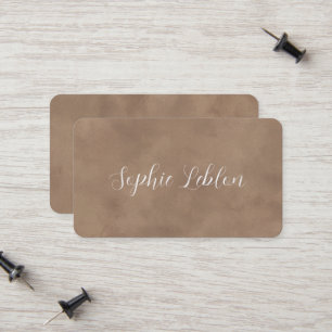 Old Brown Contact Card with Handwritten Name