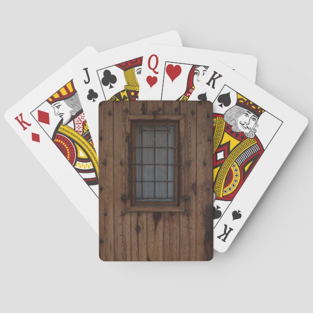 Old Brown Knotty Wooden Door Poker Cards (Back)