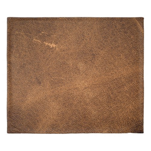 Old brown leather duvet cover