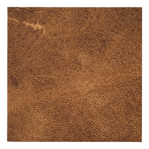 Old brown leather faux canvas print