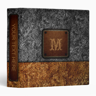 Old Brown Leather Look Brown Tag Binder