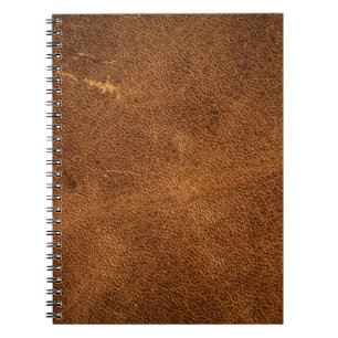 Old brown leather notebook