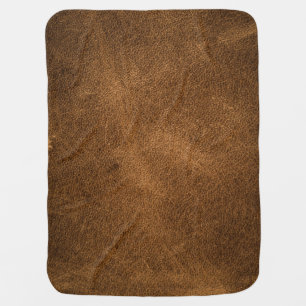 Old Brown Leather: Textured Background Baby Blanket