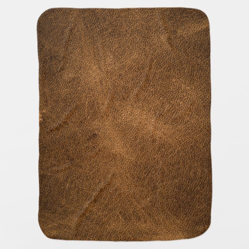 Old Brown Leather Textured Background Baby Blanket
