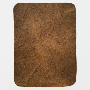 Old Brown Leather: Textured Background Baby Blanket
