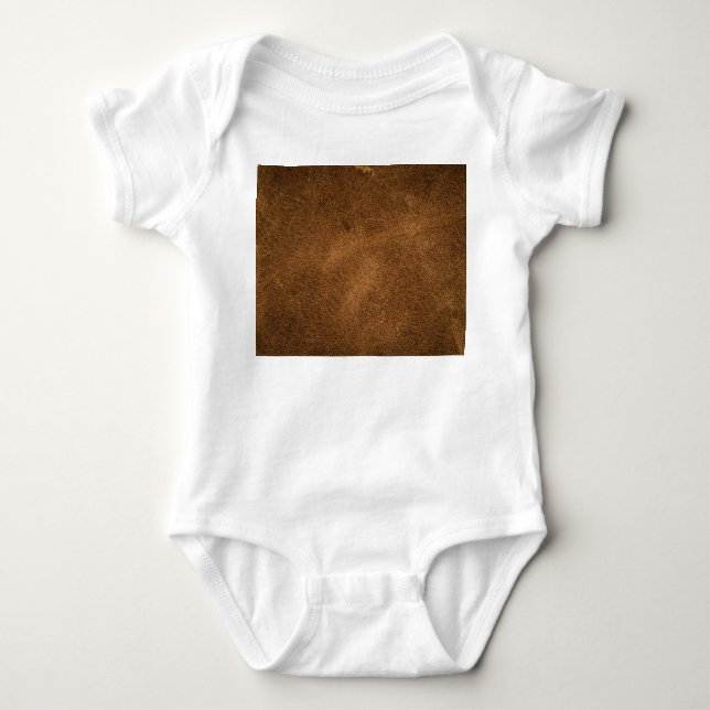 Old Brown Leather: Textured Background Baby Bodysuit (Front)