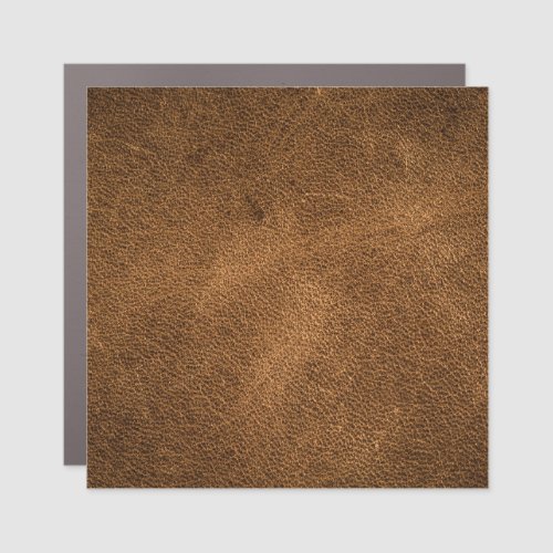 Old Brown Leather Textured Background Car Magnet