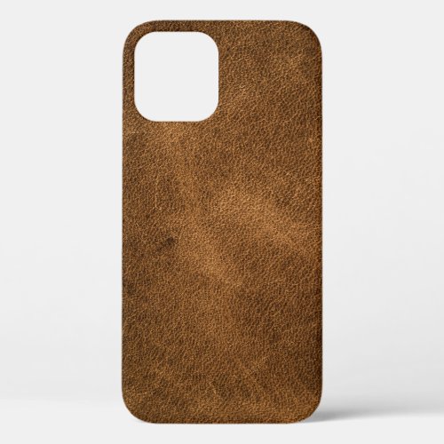 Old Brown Leather Textured Background iPhone 12 Case