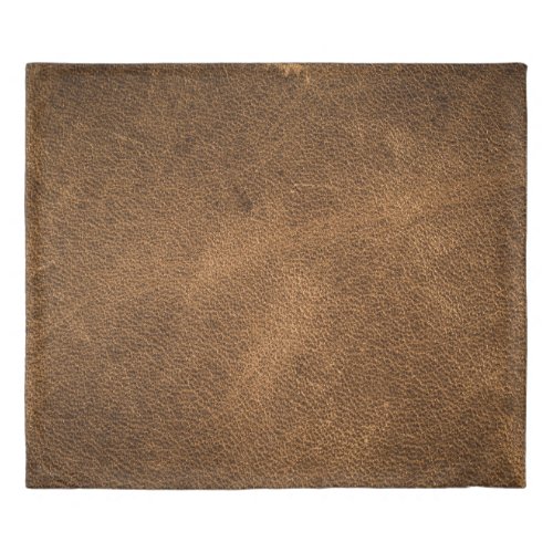 Old Brown Leather Textured Background Duvet Cover
