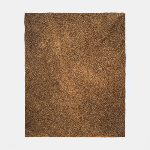 Old Brown Leather Textured Background Fleece Blanket
