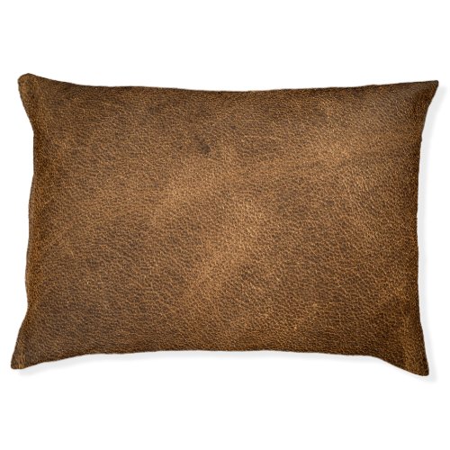 Old Brown Leather Textured Background Pet Bed