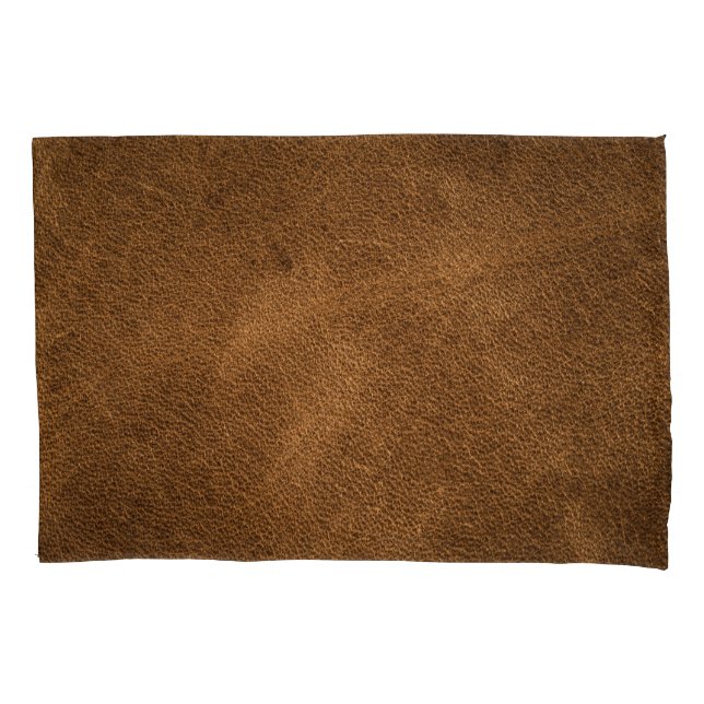 Old Brown Leather: Textured Background Pillow Case (Front)
