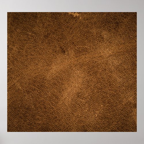 Old Brown Leather Textured Background Poster