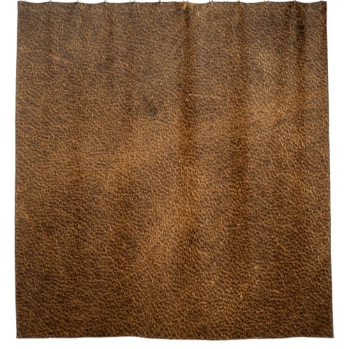 Old Brown Leather Textured Background Shower Curtain