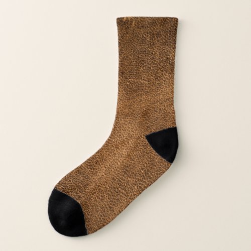 Old Brown Leather Textured Background Socks