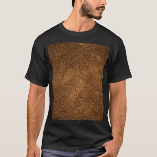 Old Brown Leather Textured Background T_Shirt