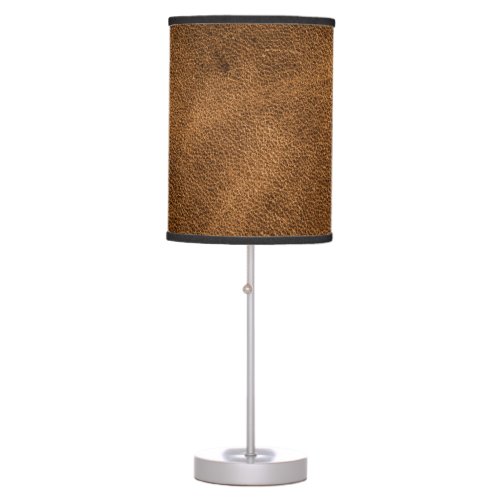 Old Brown Leather Textured Background Table Lamp