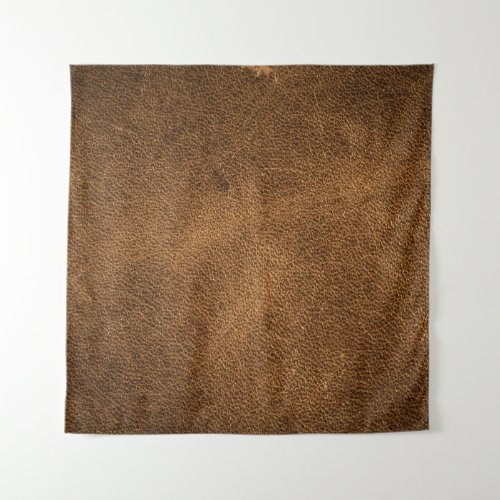 Old Brown Leather Textured Background Tapestry