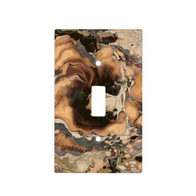 Old Brown Marble texture Liquid paint art Light Switch Cover (Front)