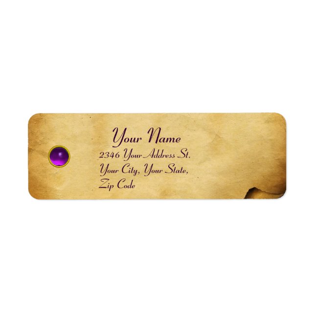 OLD BROWN PARCHMENT,GEM STONE LABEL (Front)
