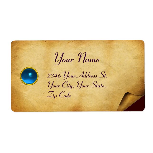 OLD BROWN PARCHMENT,GEM STONE LABEL (Front)