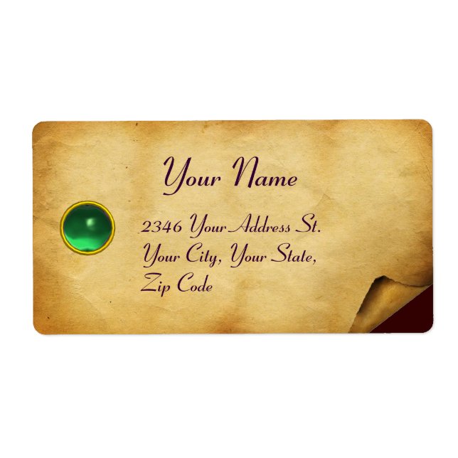 OLD BROWN PARCHMENT,GEM STONE LABEL (Front)