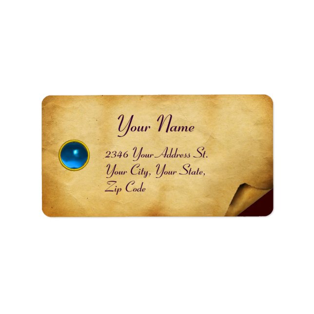 OLD BROWN PARCHMENT,GEM STONE LABEL (Front)