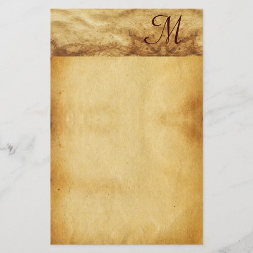 OLD BROWN PARCHMENT Monogram Stationery