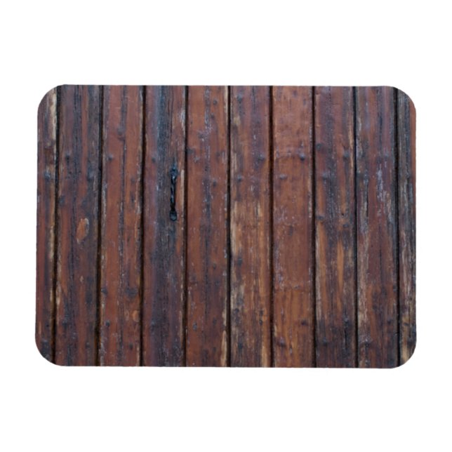 Old Brown Wood Doors With Black Iron Supports Magnet (Horizontal)