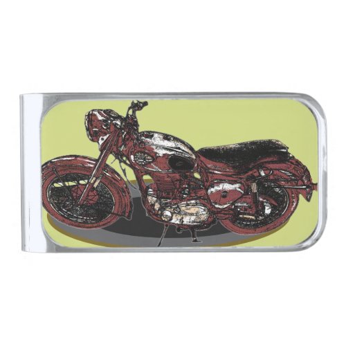 Old BSA Motorbike Silver Finish Money Clip