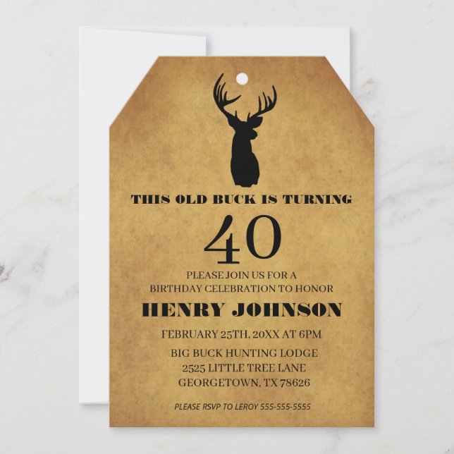Old Buck 50th Birthday Party Invitation (Front)