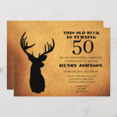 Old Buck 50th Birthday Party Invitation (Front/Back)