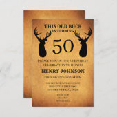 Old Buck 50th Birthday Party Invitation (Front/Back)